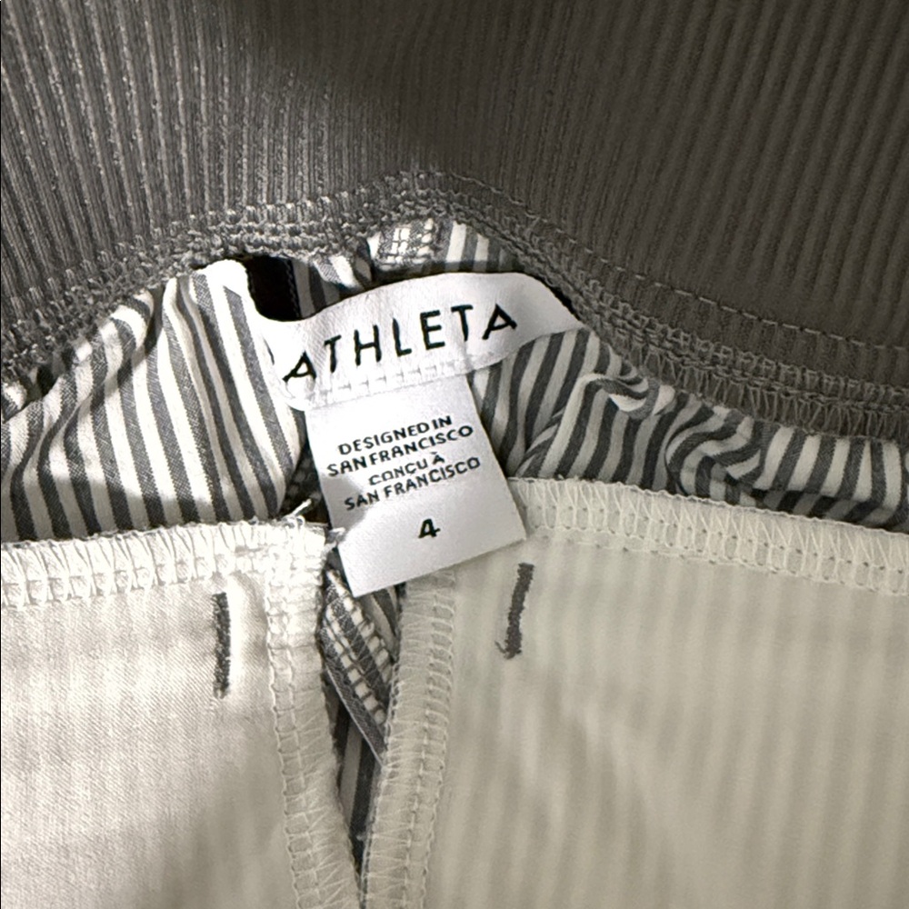 Athleta Brooklyn Textured Ankle Pant Gray and White Stripe Size 4 - Picture 10 of 10